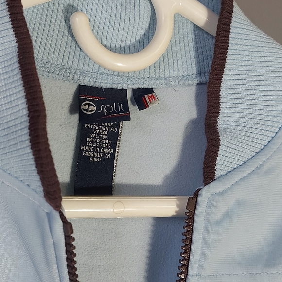 Vintage 90s Split Inc. Retro Satin Blue Lightweight Varsity Style Jacket, Medium - Picture 6 of 7